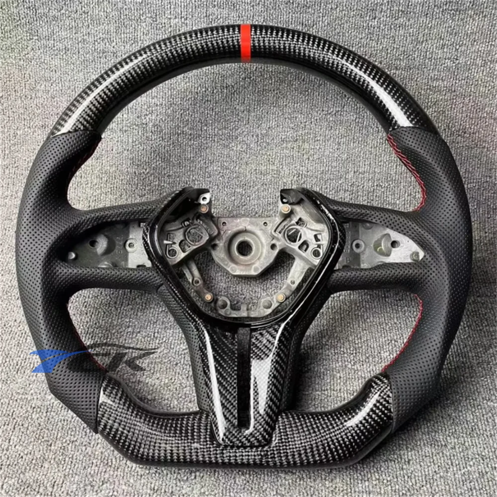 

Custom Carbon Fiber Black Leather Steering Wheel fit for In-finiti Q50 2018 2019 2020 2021 2022 2023 2024 2025 car accessories