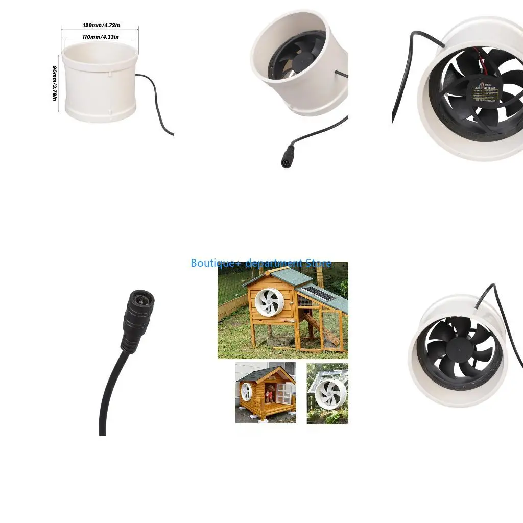 

E1PD Multi Purpose 110mm Ventilation 12V Fan 3600rpm PVC Duct for Home Commercial Use Quiet