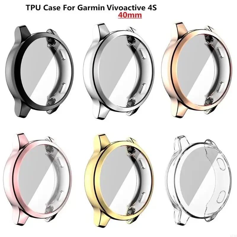 for Vivoactive 4S 40mm Watch Protective for Case, Full Cover Bumper Frame Protector Shatter-Resistant