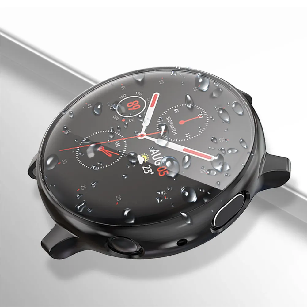 

Электролитически покрытый чехол для часов, совместимый с Galaxy Watch Active 2, 40 мм, черный, прочный защитный каркас из ТПУ, полностью закрывающий боковые углы