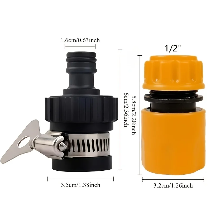 2Pcs Universal Tap Adapter Set 1/2
