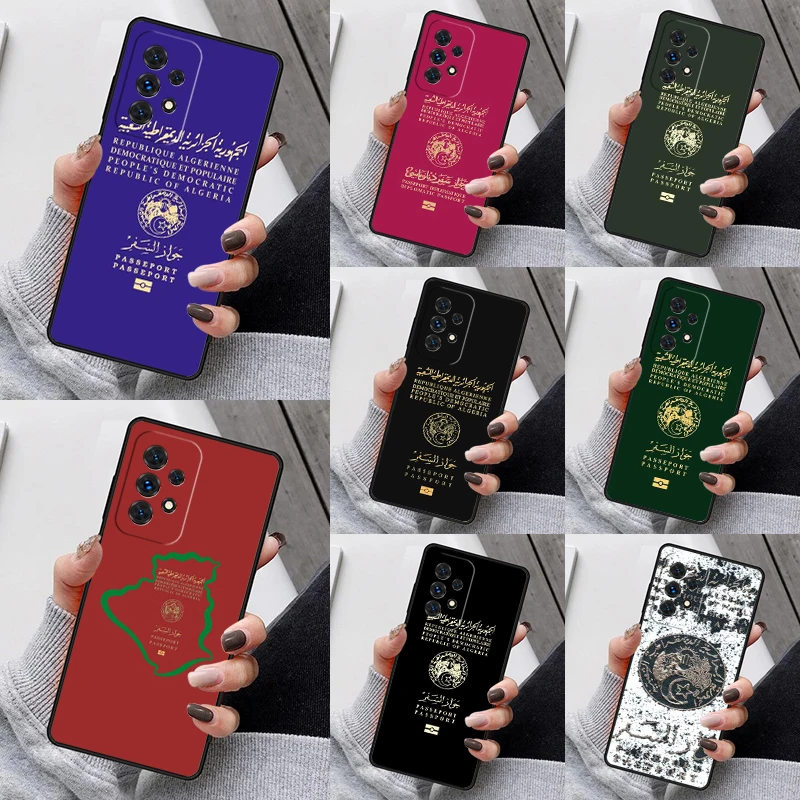 Algerian Algeria Passport Phone Case For Samsung Galaxy S23 S21 S20 FE S24 S22 Ultra Note20 S10 S9 S8 Plus A40 A52 A12 A13 A53