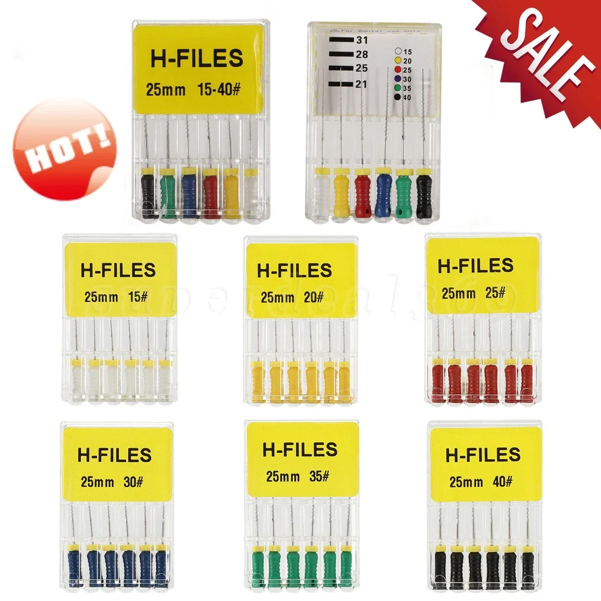 

10Packs/60PCS Dental Endo Root Canal Files Hand Use H-Files Stainless Steel 25mm