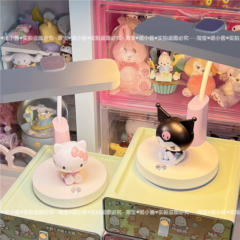 Sanrio Kuromi Melody LED Folding Table Lamp Reading Light Touch Night Lights Lamp for Bedroom Lamps for Bedroom Book Light Usb