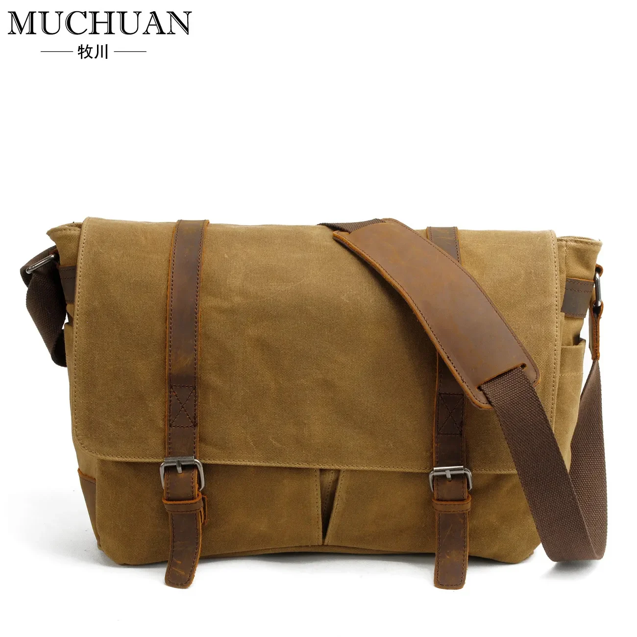 Imagem -02 - Muchuan-bolsa de Ombro Retrô Masculina Bolsa Casual Impermeável Bolsa Diagonal