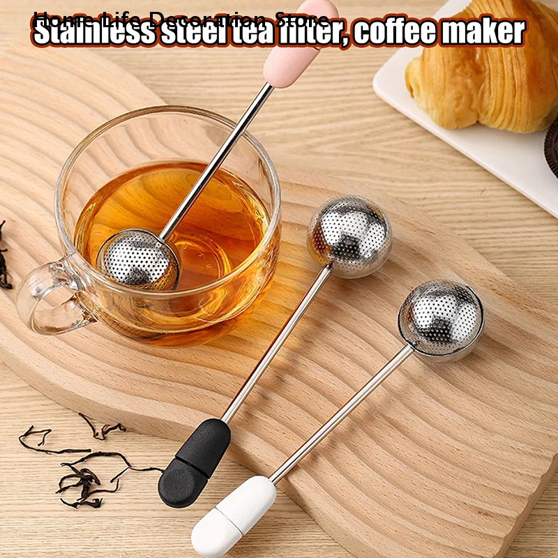 Neuer Tragbarer Outdoor 304 Edelstahl Rotierender Tee-Infuser mit Teekugel, Teesieb, Filternetz, Kaffeesatzfilter