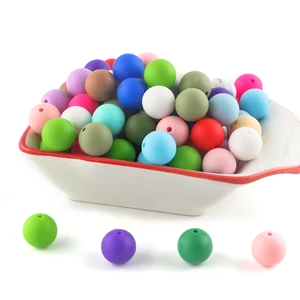 50PCS 9/12/15mmラウンドシリコンビーズバルクシリコンスペーサーブレスレットを作るためのDIYブレスレットネックレスジュエリーアクセサリー 12ベストセールスシリコーンチャーム-6