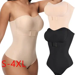 Women Sexy Shapers Bra Lifter Thong S-4XL Bodysuits Slimming Waist Invisible Front Closure Underwear Removable Strap Lingeries