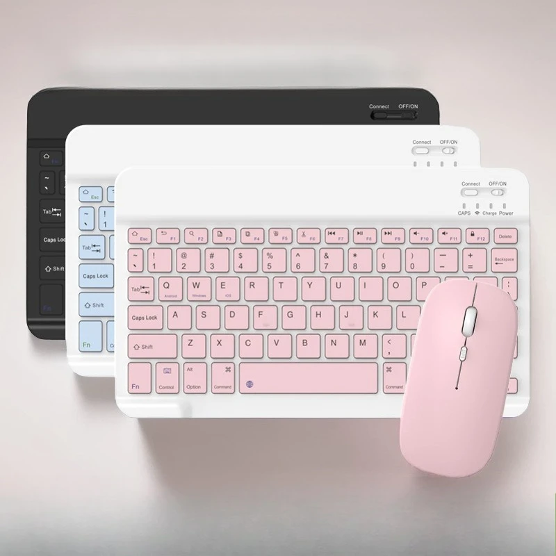 

Bluetooth-клавиатура, совместимая с iPad, планшетами и телефонами Xiaomi, Huawei, перезаряжаемой беспроводной мышью и клавиатурой.