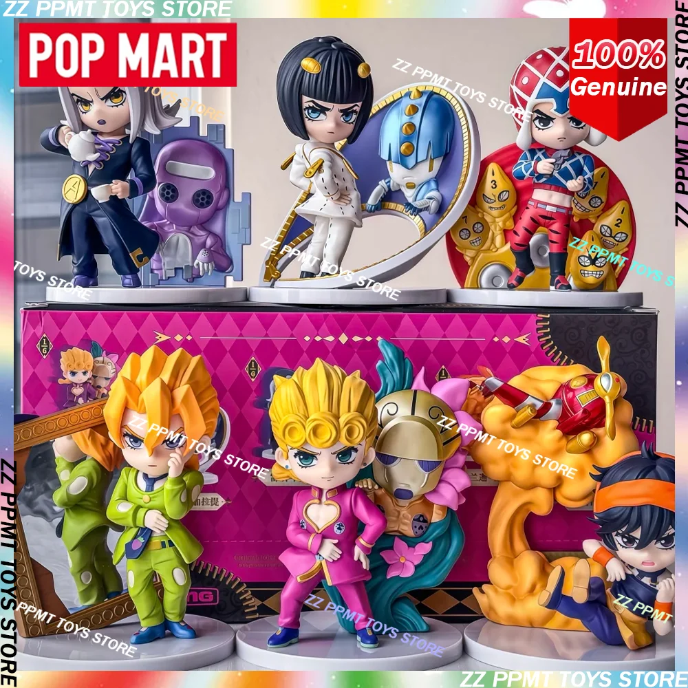 

POPMART JOJO's Bizarre Adventure Golden Wind Series, оригинальная кукла в слепой коробке, коллекции Mystery Box, орнамент, настольная модель, подарки