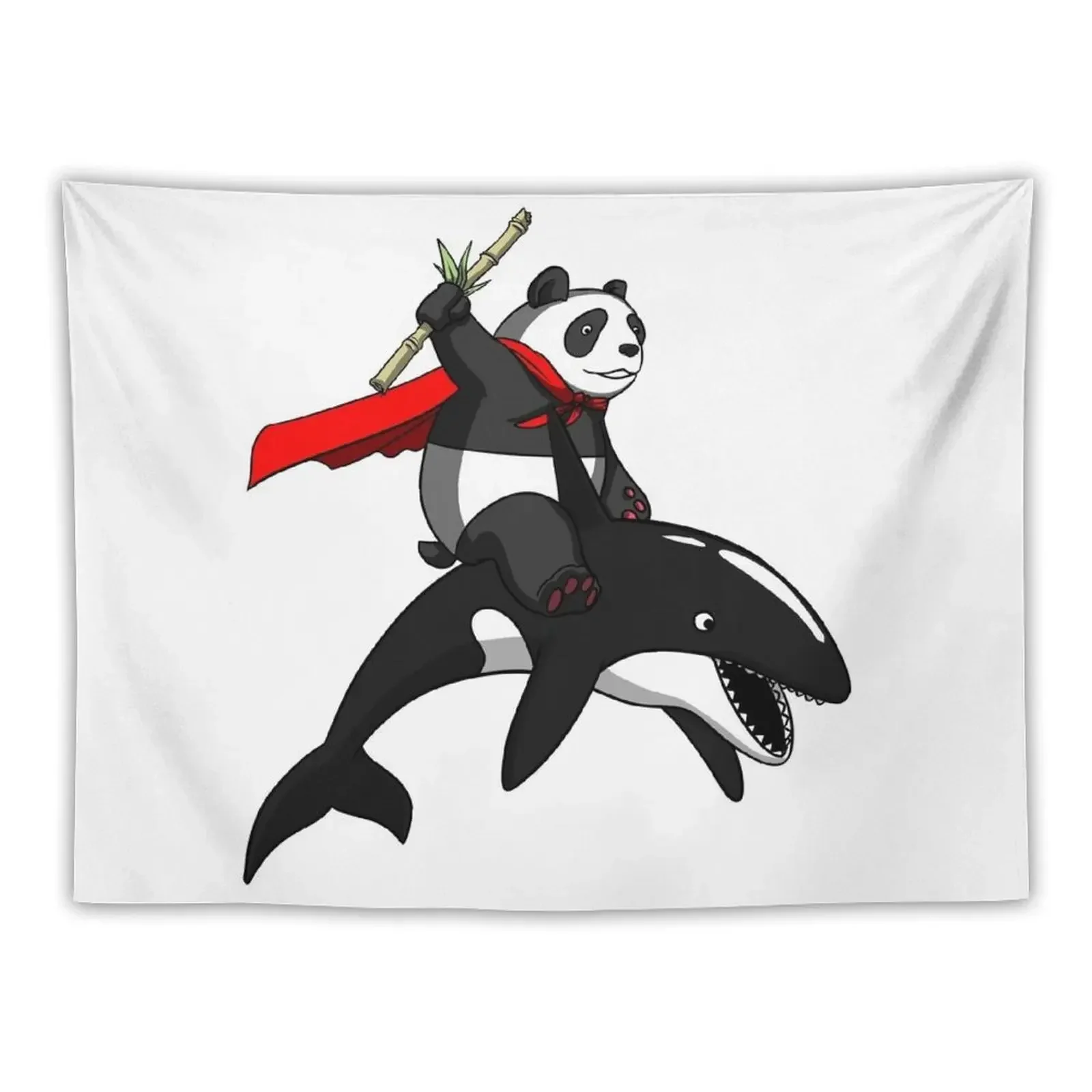 

Panda Bear Riding Orca Tapestry Cute Room Decor Wall Mural Bedrooms Decor Tapestry