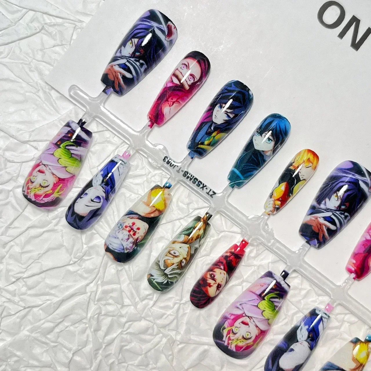 

Rengoku Kyoujurou Uzui Tengen Kokushibo Hashibira Inosuke Agatsuma Zenitsu Anime Fake Nails Hot Anime Nail Art Accessories