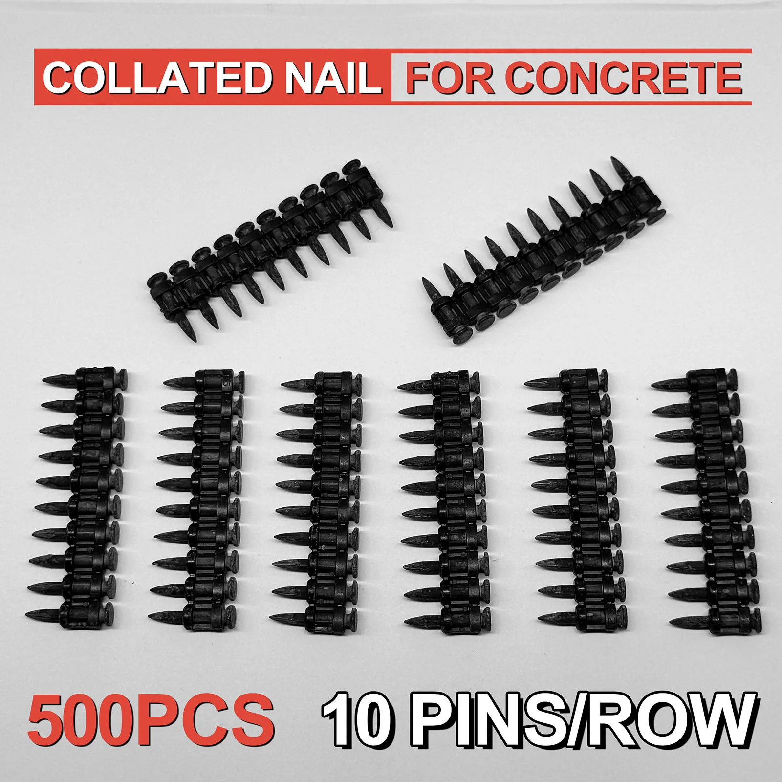 NailTask 7/8″ Cordless Tools Steel Nails 500PCS Plastic Collated Concrete Nails for Concrete Nailer Decoration Construction