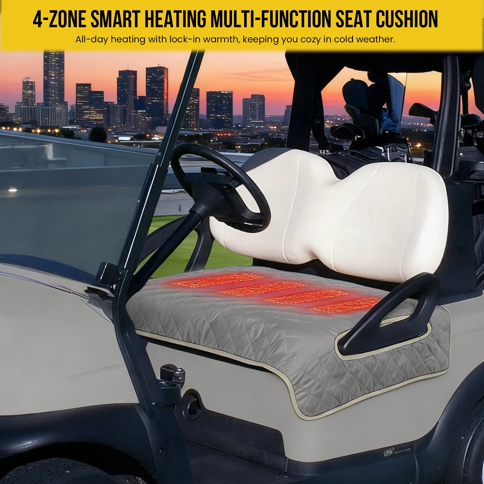 

Golf Cart Seat Cover Waterproof Heated Seat Cushion Travel Sports Cart Seat Cushion Cover Golf Cart Accessories