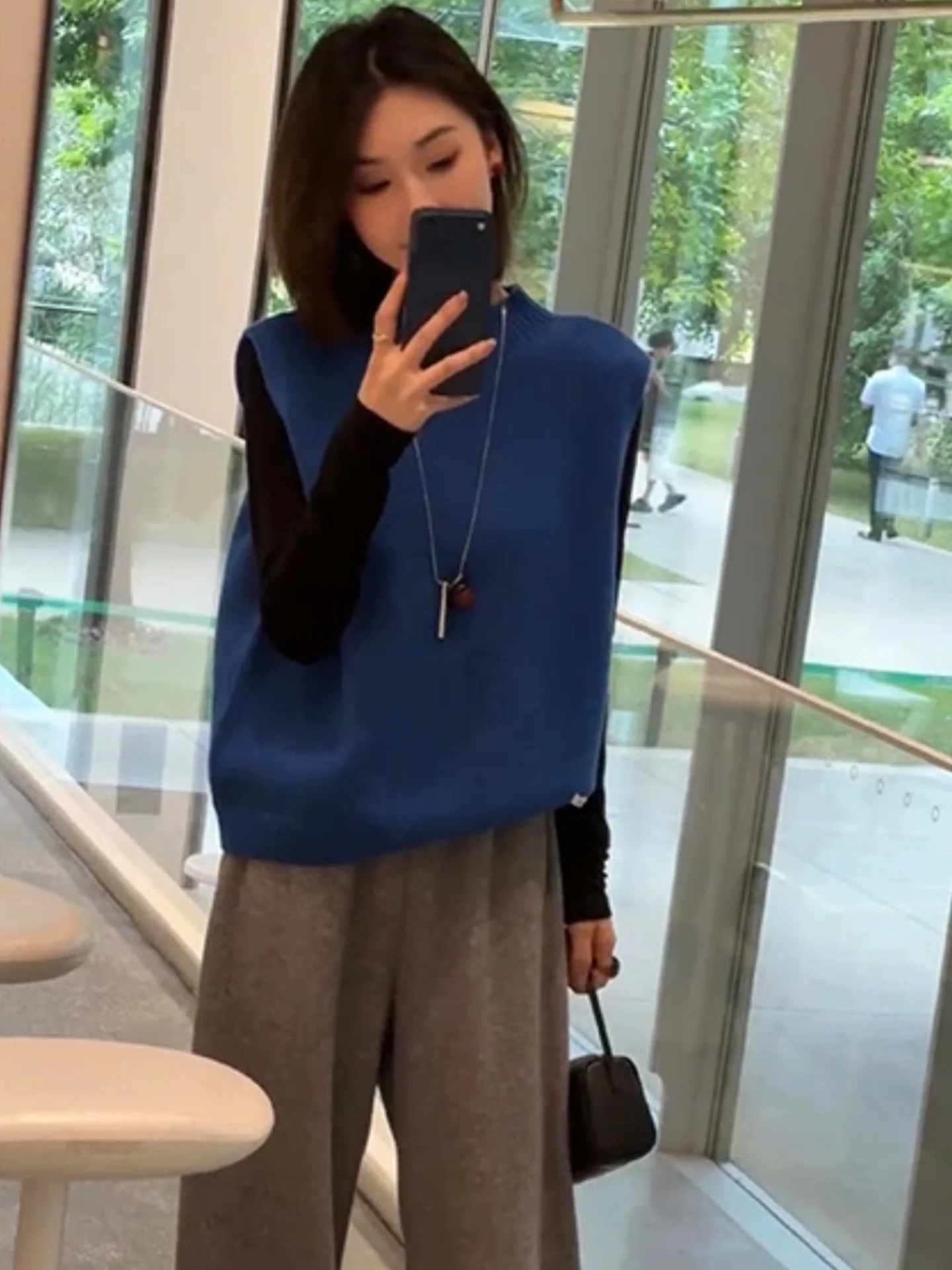 

Зимний модный свободный вязаный жилет, женский однотонный топ без рукавов, удобный дышащий повседневный круглый дизайн Ne Design