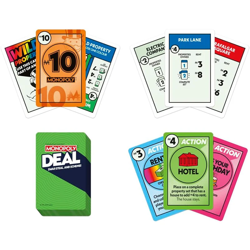 Monopoly Deal Card Game Quick-Playing Family Card Game for 2-5 Players Ages 8+ Child toy gift2 to 5Players