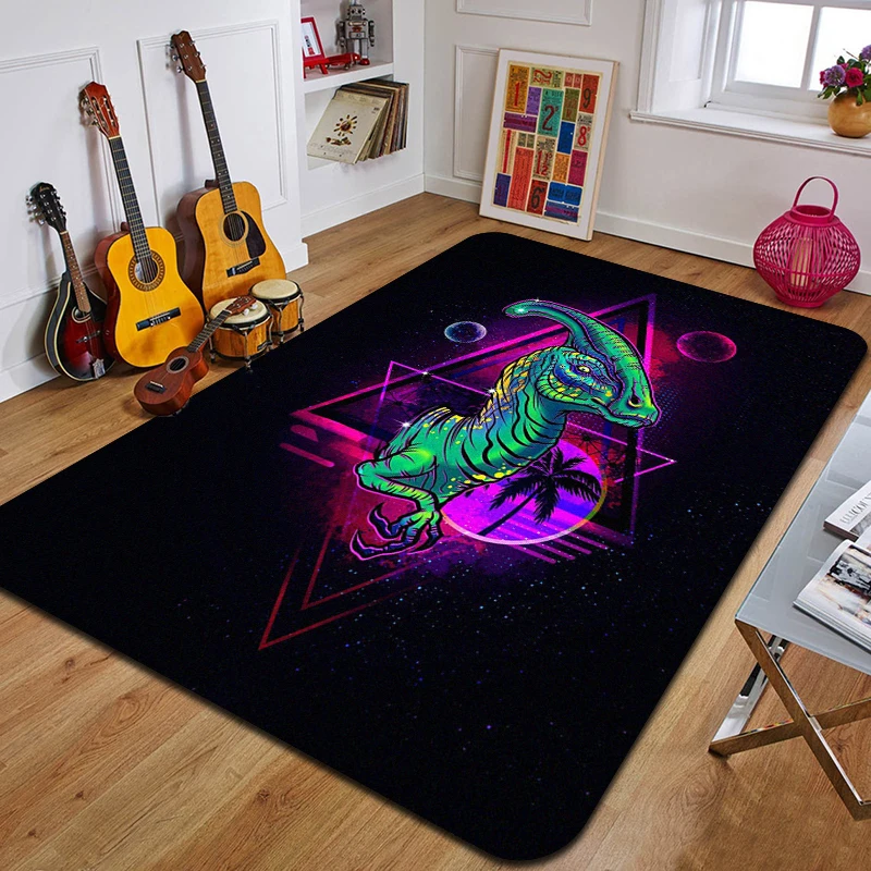 C-Cartoon dinosaur Printed Carpet Fashion Yoga Mat Non-Slip Carpet Bedroom Decoration Outdoor Carpet Bedroom Birthday Gift