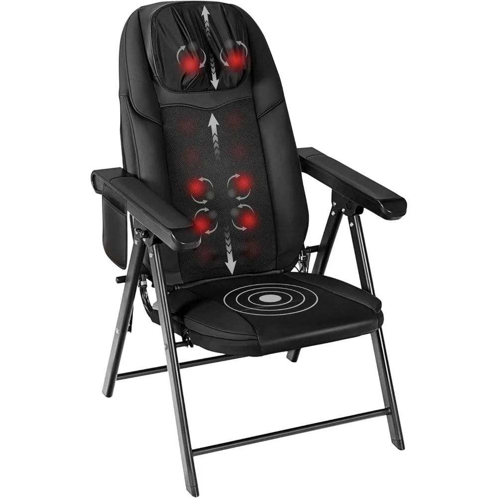 

Folding Massage Chair Portable, Shiatsu Neck Back Massager with Heat, Foldable Chair Massager for Full Body, Adjustable Backrest