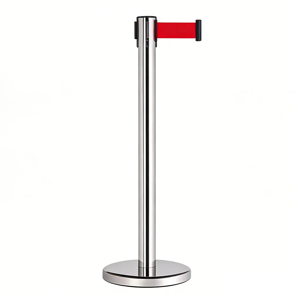 【Professional Use】Retractable Stainless Steel Belt Barrier Crowd Control System Engineer Grade Reflective Guardrail IP10 Protect