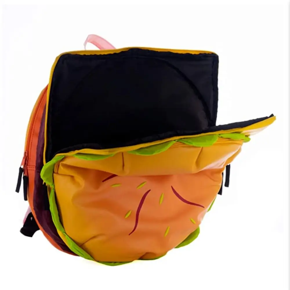 Grote Capaciteit Hamburger Pu Rugzak Koreaanse Stijl Schoudertas Crossbody Tas Cartoon Schooltas Grappige Schoudertas Reizen