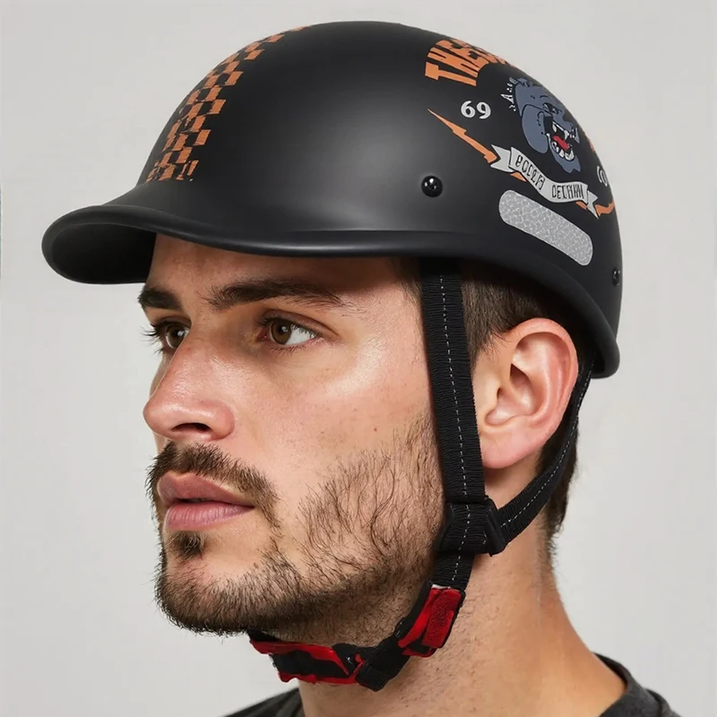 

Retro Half Face Motorcycle Helmet Vintage Motorbike Helmets Men Women Unisex Scooter Summer Helmet White DOT Certified