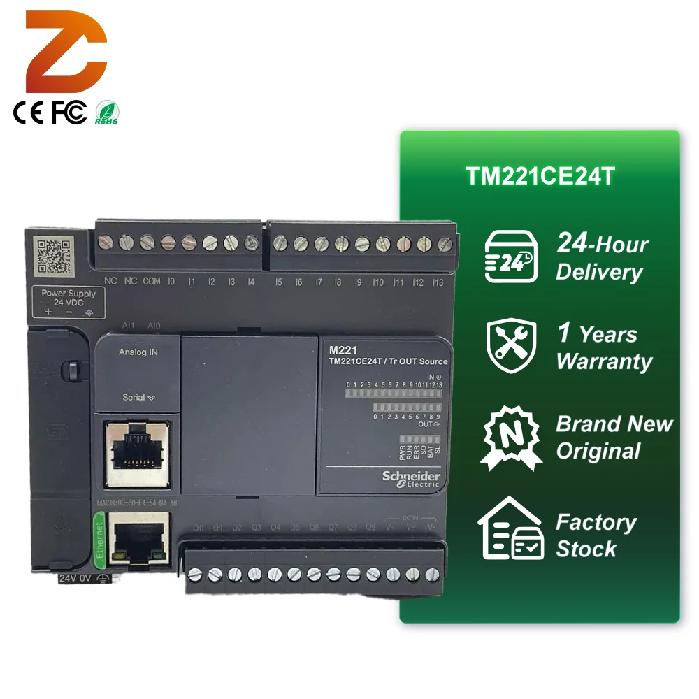 Hot Sale Original Modicon M221 Series PLC Programmable Controller TM221CE24T Compact Module for Industrial Automation