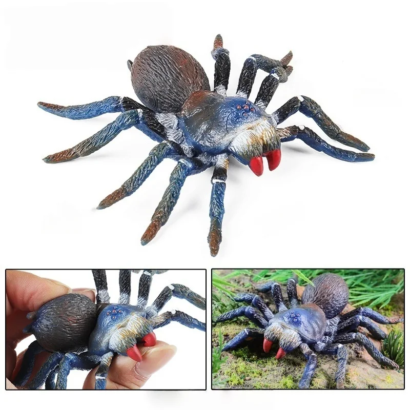 Simulation Animals Insect Soft  Model Tarantula，Halloween Tricky Prank Scary Funny Action Figures Educational ornament Kid Gift