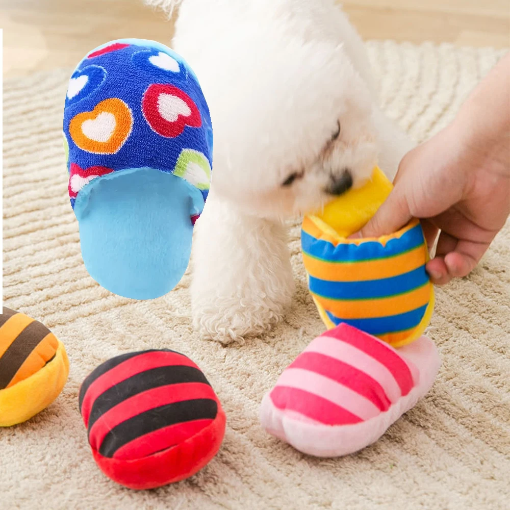 Plush PP cotton cute slippers, pet toys, dog play, relieve boredom, grind teeth, and clean teeth