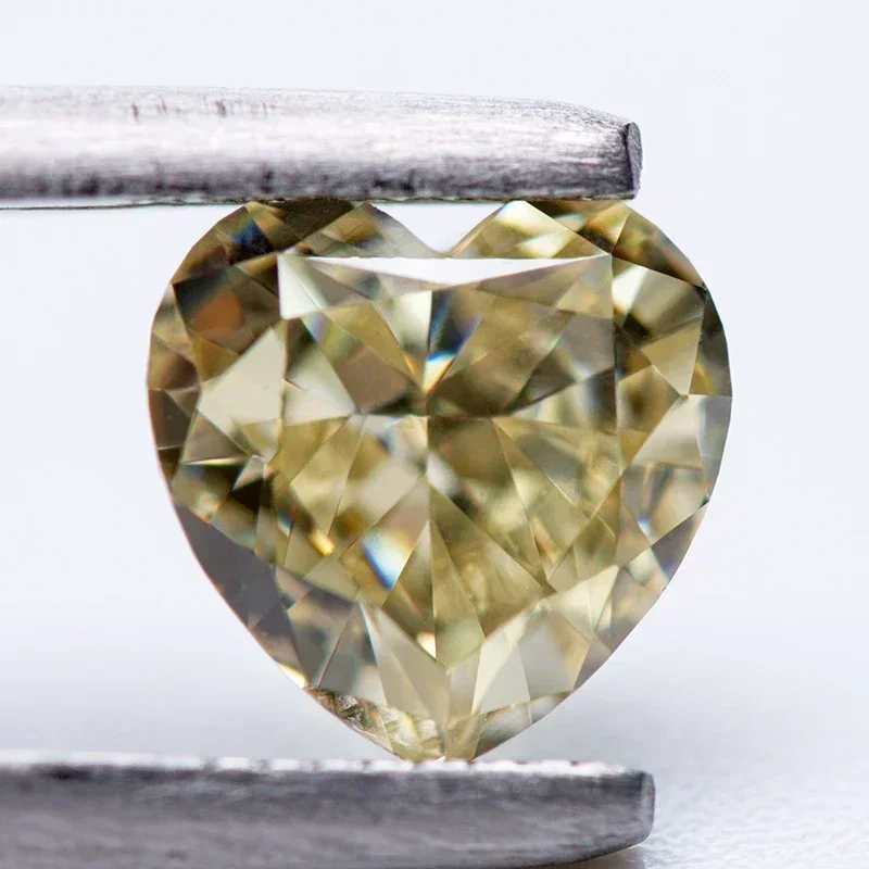 

Лидер продаж, кубический цирконий, оптовая продажа, без сертификата, измельченный лед, форма сердца, желтый цвет, подвески, бусины, верх для изготовления драгоценностей