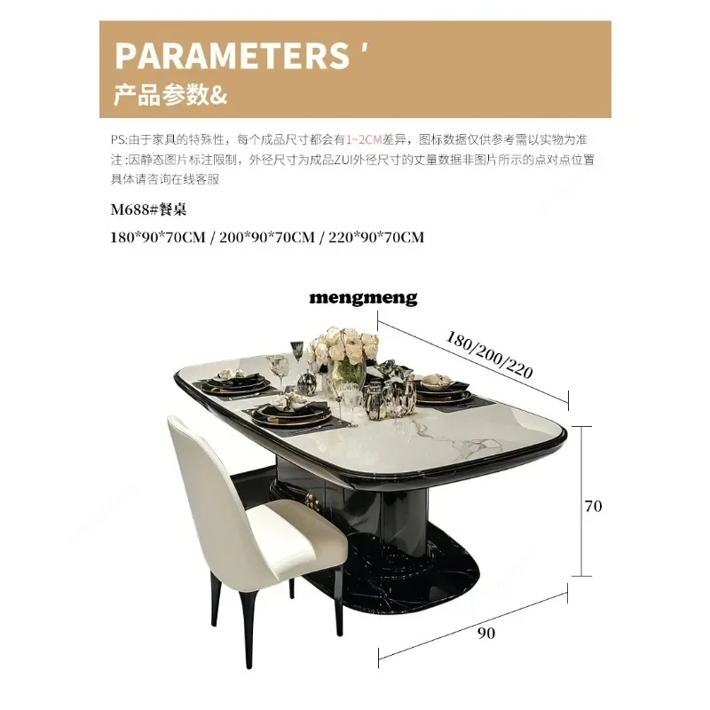 F182 Luxury Chairs Dining Table Kitchen Restaurant Extending Living Room Dining Table Designer High Console Muebles Home Furnitu