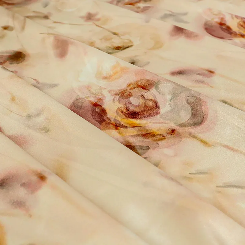 High Quality Multi-Pattern Silk Stretch Satin Twill Silkworm Silk Fabric Clothing and Dress Fabric