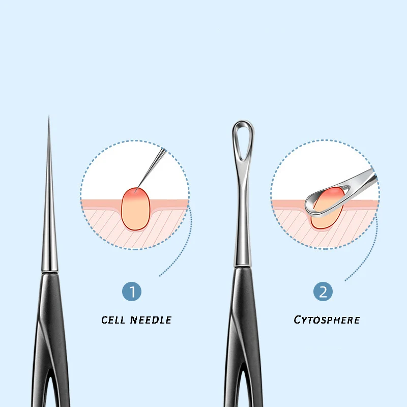 Agujas de acero inoxidable para eliminar espinillas y acné, Extractor de manchas de acné, utensilios para el cuidado de la piel facial, 1 unidad