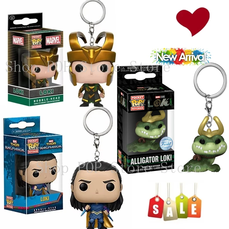 2026 Gran Venta Llaveros de Bolsillo FUNKO 3 Estilos con Caja Original Llavero Loki Corona Capa Loki Cocodrilo Figuras de Acción de Loki Juguetes