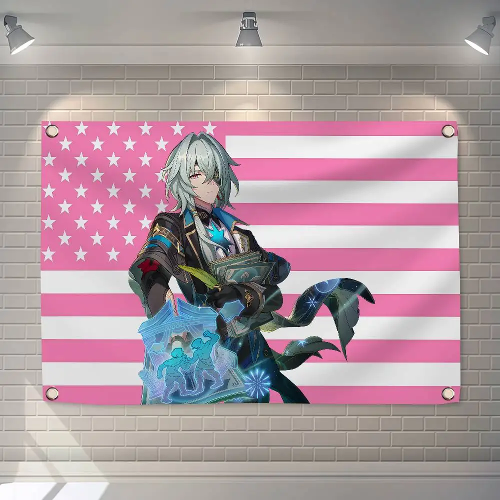Anaxa Honkai Star Rail America 150x200cm 60x90cm Flag Decoration Outdoor Picnic Party Home Camping Party Art Hanging Banner