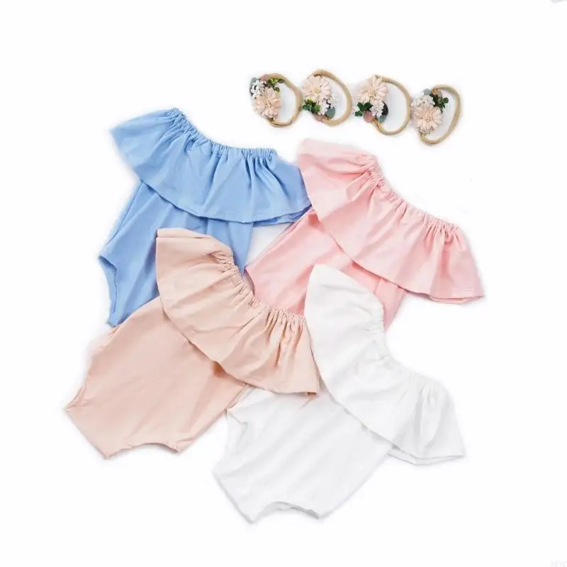 

A5YC Bodysuit & Matching Headwear Shower Gift Photos Props for 1-6 Months Newborns