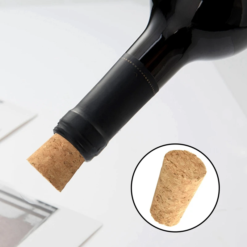 Tapón de botella de madera, corchos de madera suave, tapón de botella de cerveza de madera de corcho cónico para hacer vino artesanal, para botella de vino