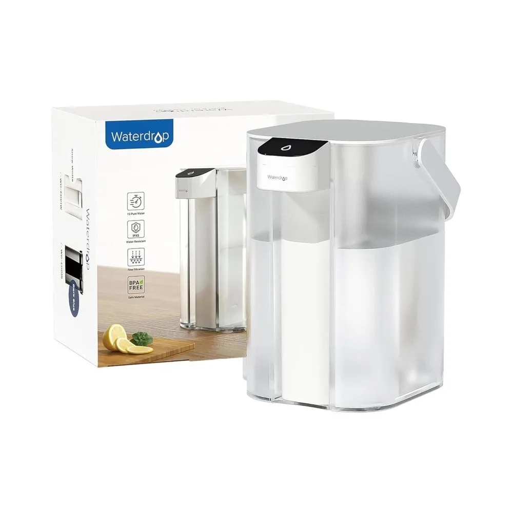 

Water Filter Pitcher, Reduce 99.6% of Lead and 45+ Impurities, 200-Gallon Rechargeable Water Dispenser, Instant 15-Cup