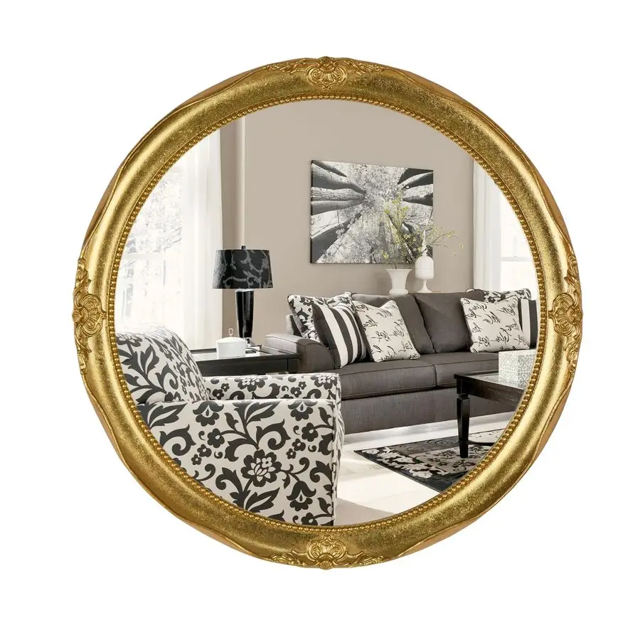 

Vintage Decorative Wall Mirror Hanging Mirror Round Gold 16 inch