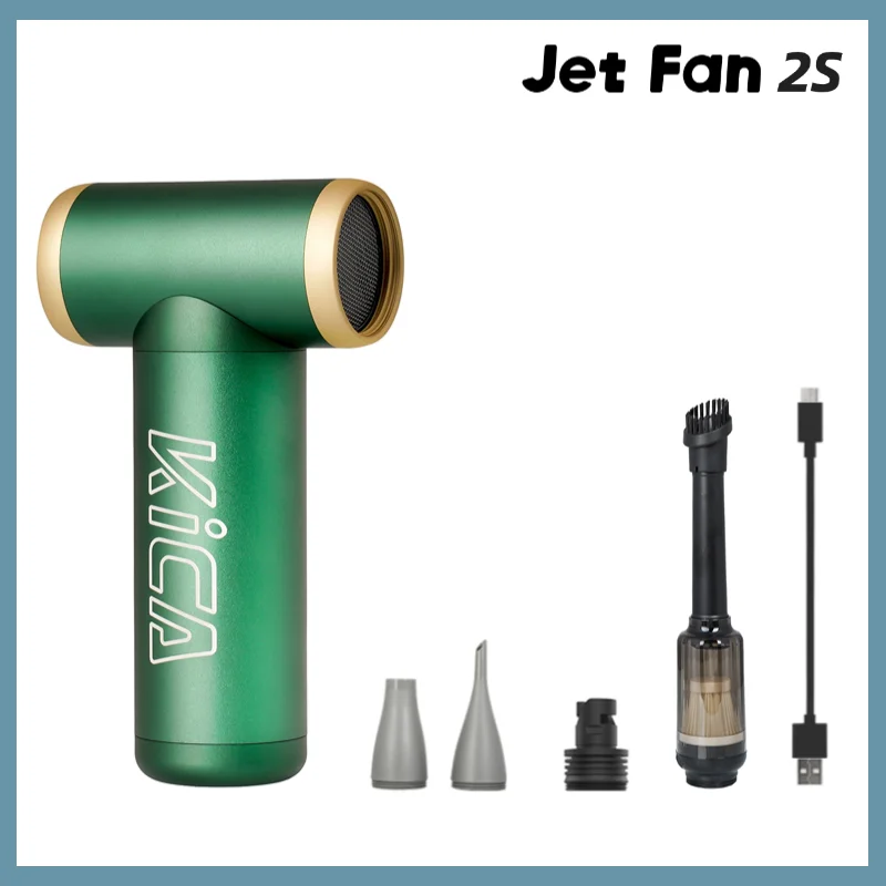 KiCA JetFan 2S Draagbare Luchtblazer 117000RPM Oplaadbare Mini Ventilator, Metalen Behuizing Extreme Modus, Kamperen Wandelen BBQ Buitengereedschap