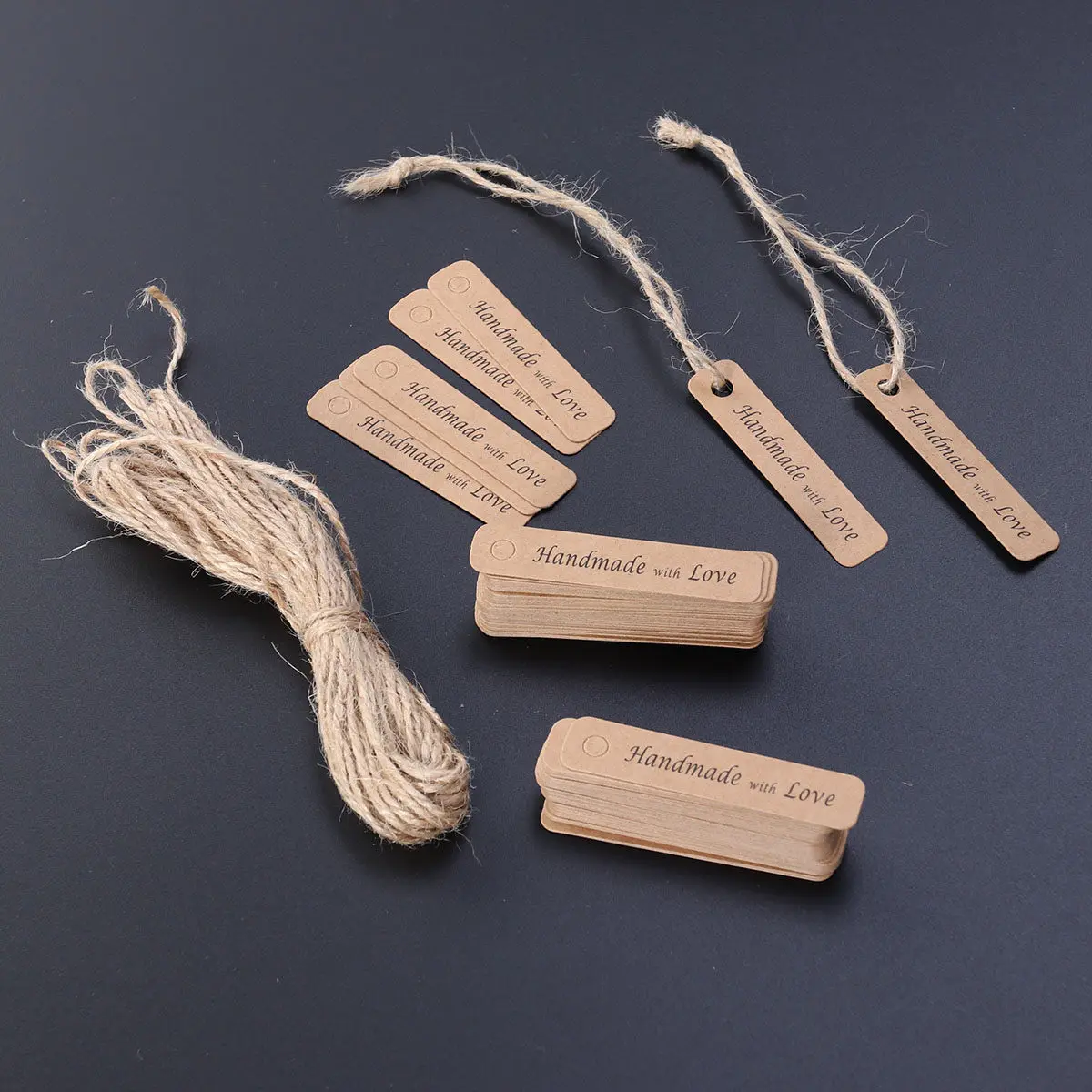 100Pcs Kraft Tags with Strings Multi Use Gift Tags for Parties Wedding Favors Baking Labels Craft Supplies