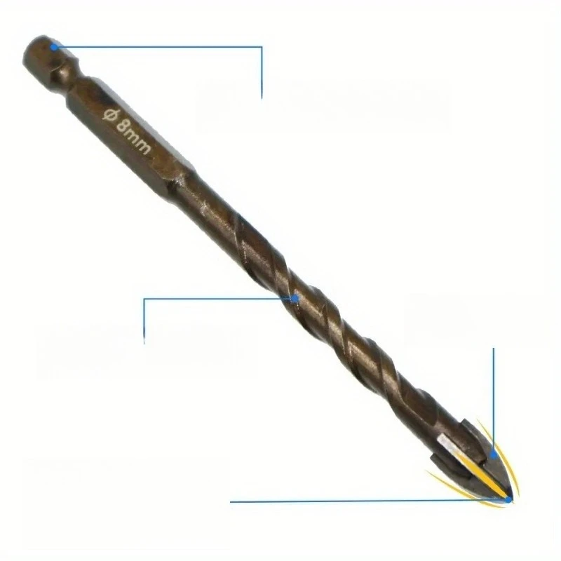 

Cross Hex Tile Drill Bits Set for Glass Ceramic Concrete Hole Opener Brick Hard Alloy Triangle Bit Tool