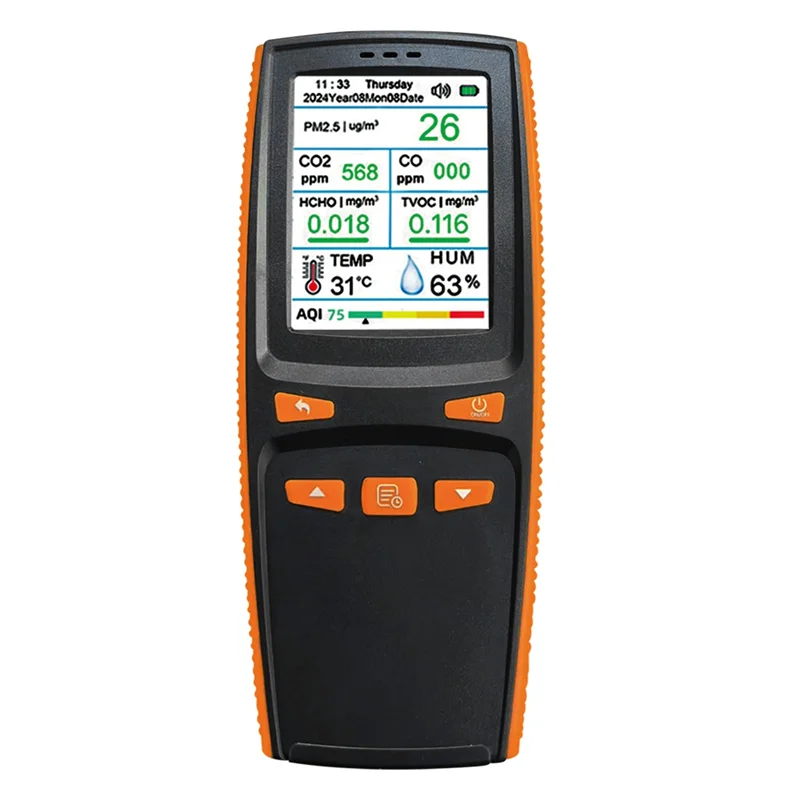

【A56X】Air Quality Monitor 9-In-1 CO/CO2/PM2.5/HCHO/TVOC Detector Featuring Data Storage And Download Functionality
