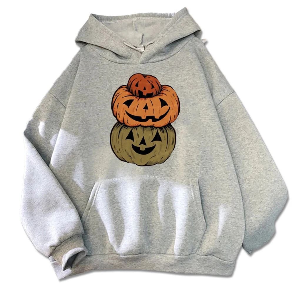 Carved Pumpkin Fun Hoodie - Orange & Brown Stone-Like Jack-o'-Lanterns Hoodies Custom Printed Graphic Kawaii Clothes