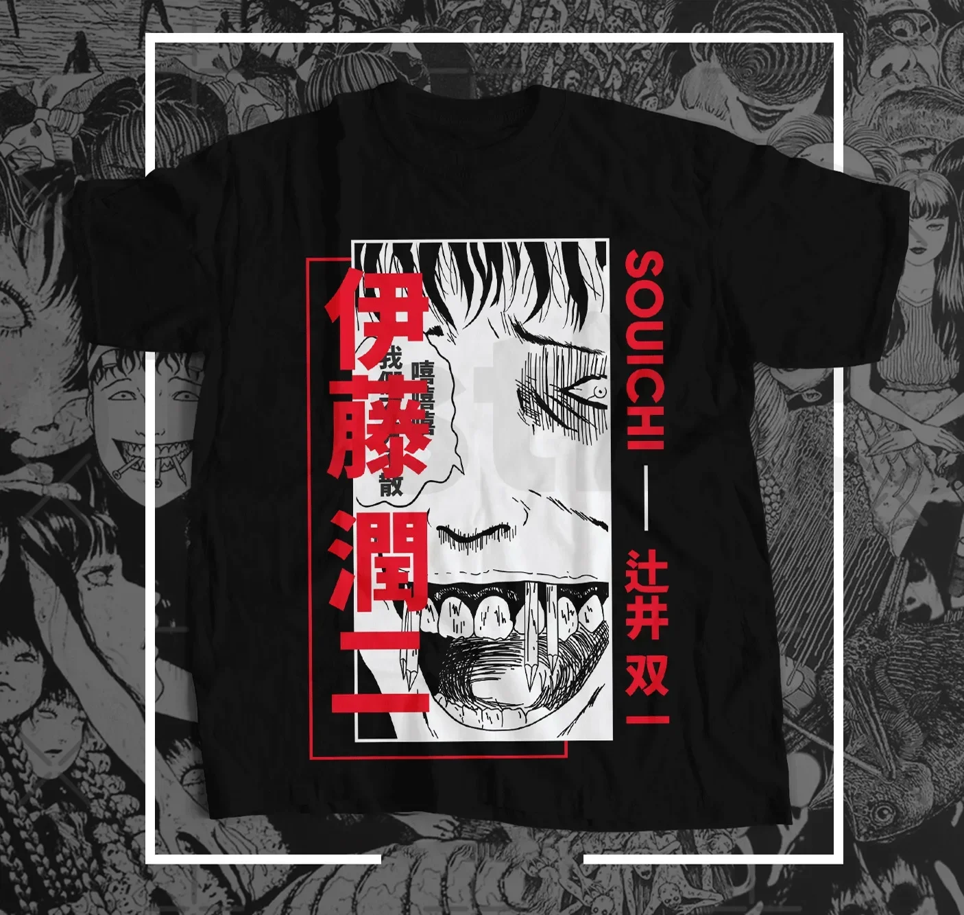 JAPANESE Tomie Junji Ito Uzumaki Souichi Tsujii Anime Popular Trending T Shirt long or short sleeves