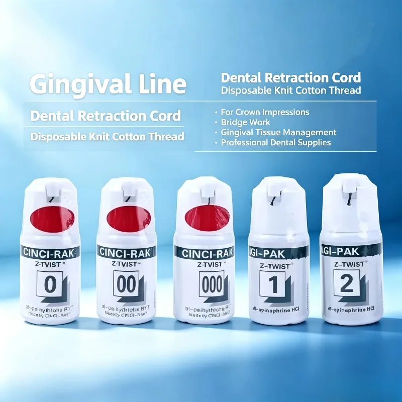 1Pc Dental Gingival Retraction Cord Disposable Knit Cotton Thread for Crown Impressions & Bridge Supplies Kit Tool for Clinic