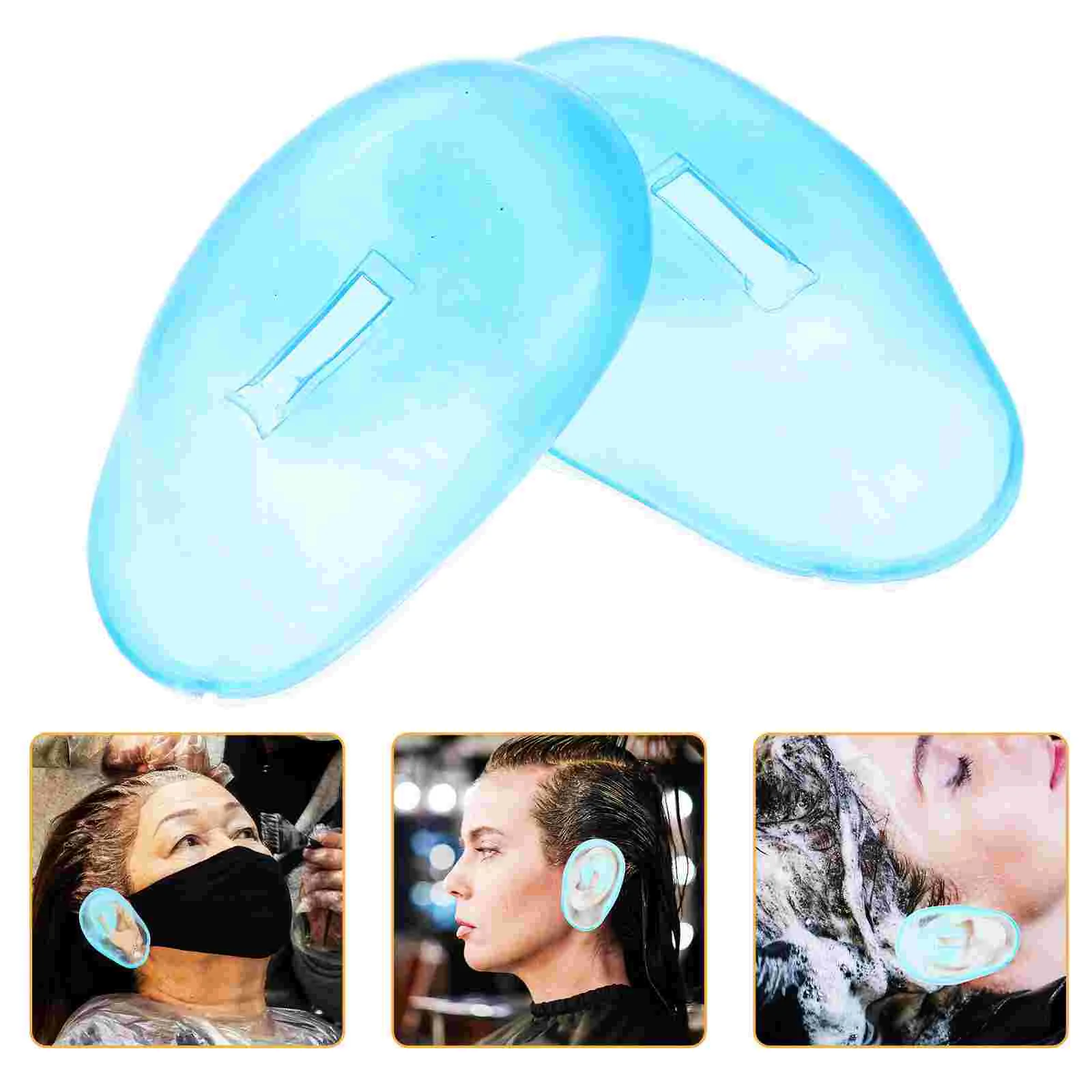 2 Pcs Ear Shield Cover Salon Protection Silicone Waterproof Noise Cancelling Plugs