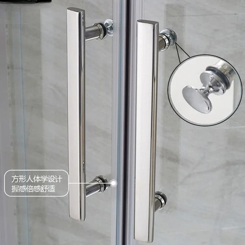 304 Stainless Steel Shower Single Handle Bathroom Glass Doors Handle Mirror Surface Hole Pitch 145mm 300mm 350mm 400mm 500mm