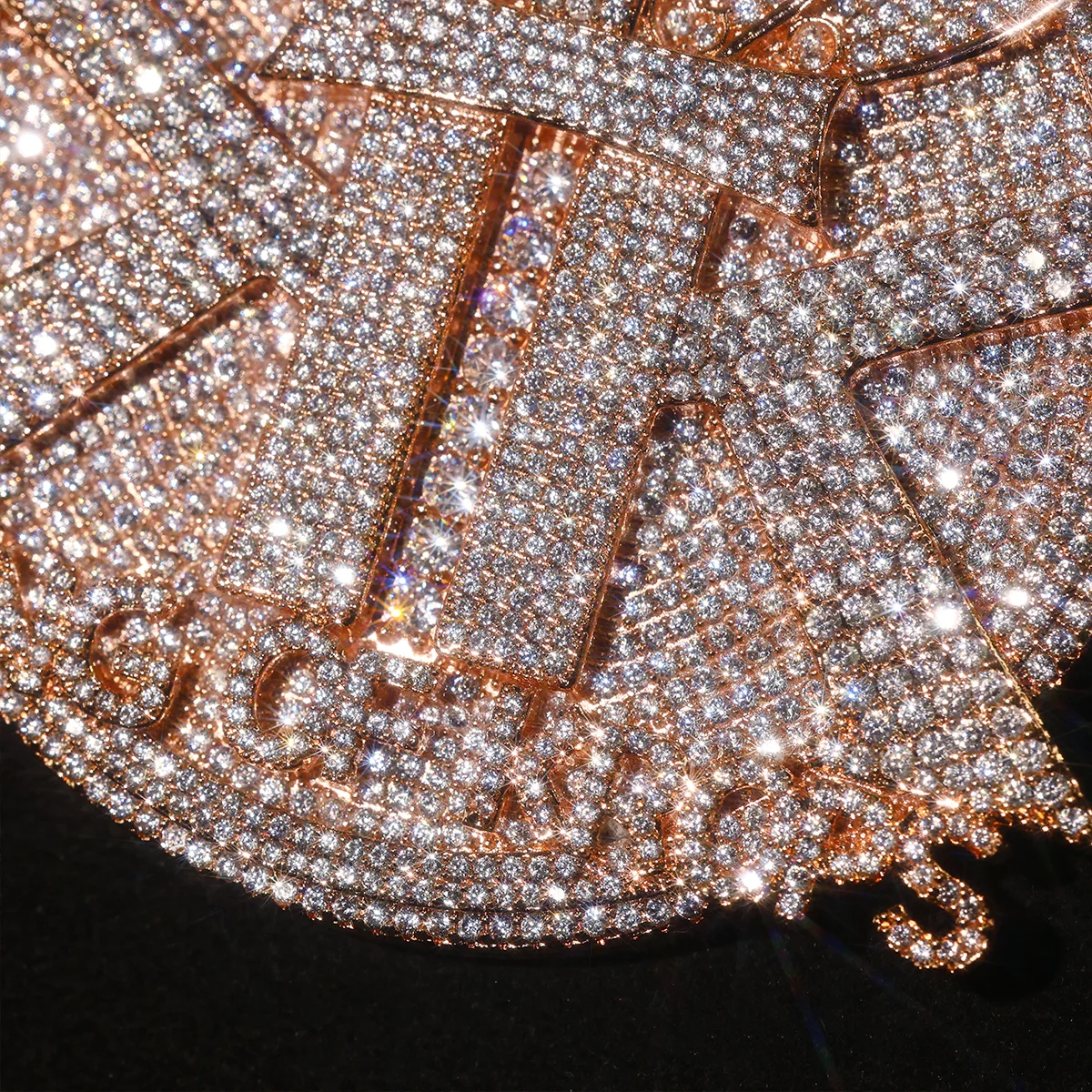Blingbling Iced Out Hip Hop Pendant KK Pendant 18K Rose Gold Plated Fine Jewelry Gifts for Girl Boy Friends 5A Cubic Zirconia Real Gold Plated Street Rap Gangster Style Men Women Jewelry Christmas Halloween Holiday Gift Necklace 3D Necklace Accessories