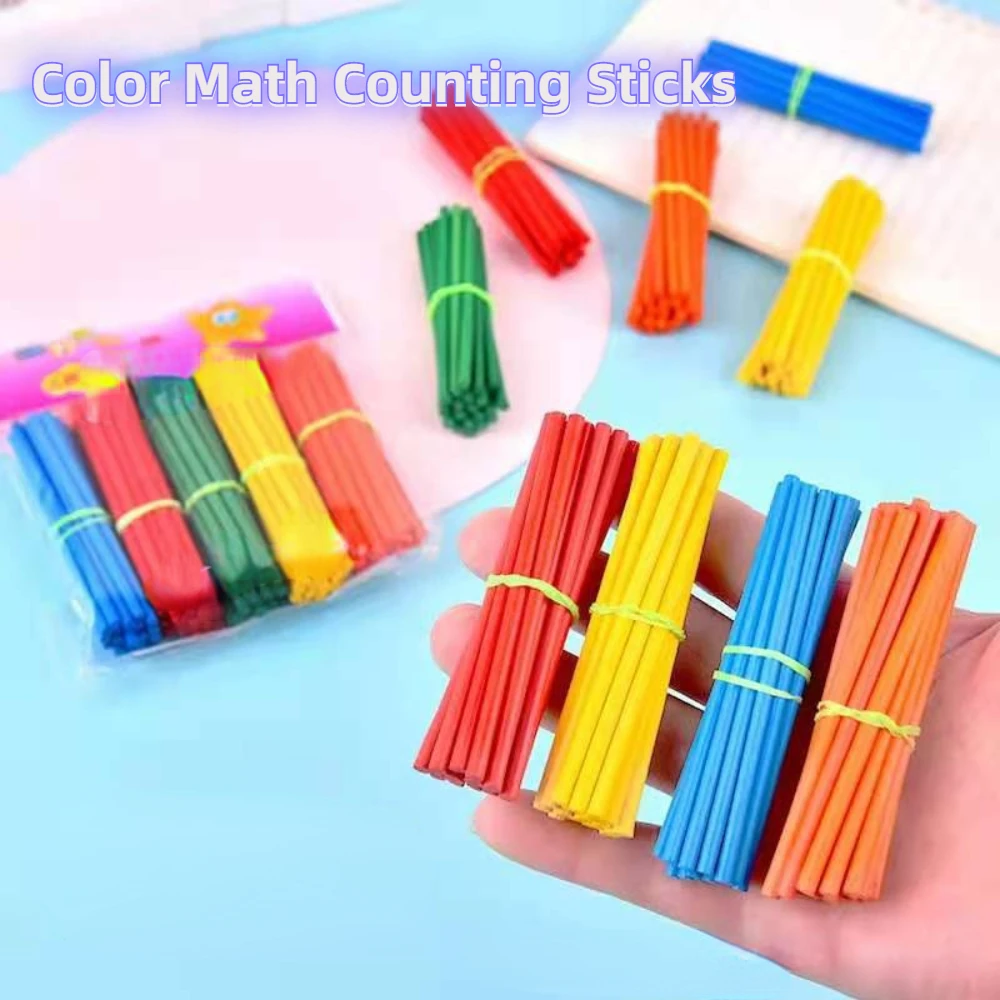 100pcs/8cm Math Color Counting Stick Children\'s Learning Educational Toys Montessori Teaching Aids Preschool Math Learning Tools