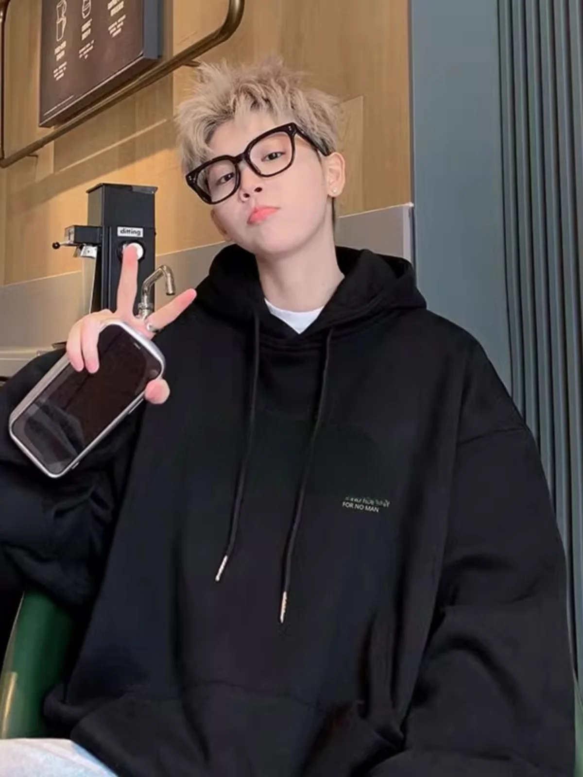 حجم كبير الرجال هوديي الأمريكية Sle Faionable البلوز الخريف الشتاء جديد وصول زوجين مقنعين Jaet ملابس الشارع الشهير غير رسمية